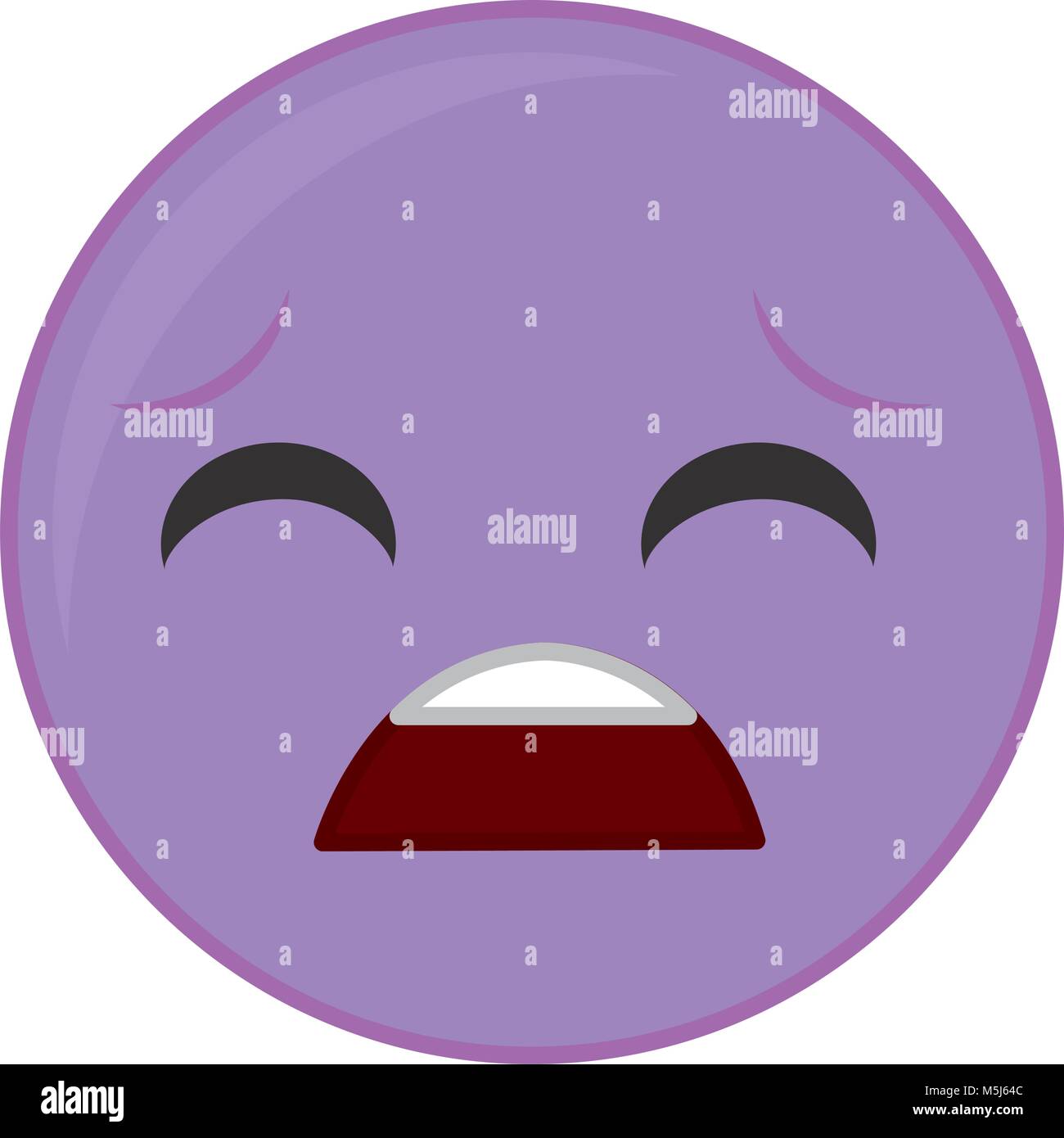 purple pity face gesture emoji expression Stock Vector