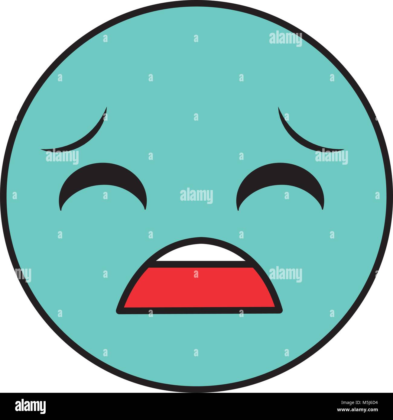 line color pity face gesture emoji expression Stock Vector