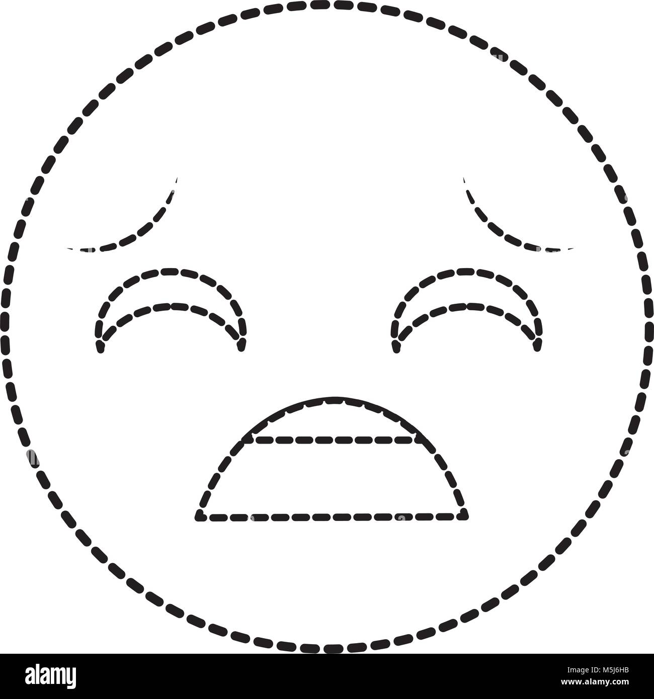 dotted shape pity face gesture emoji expression Stock Vector