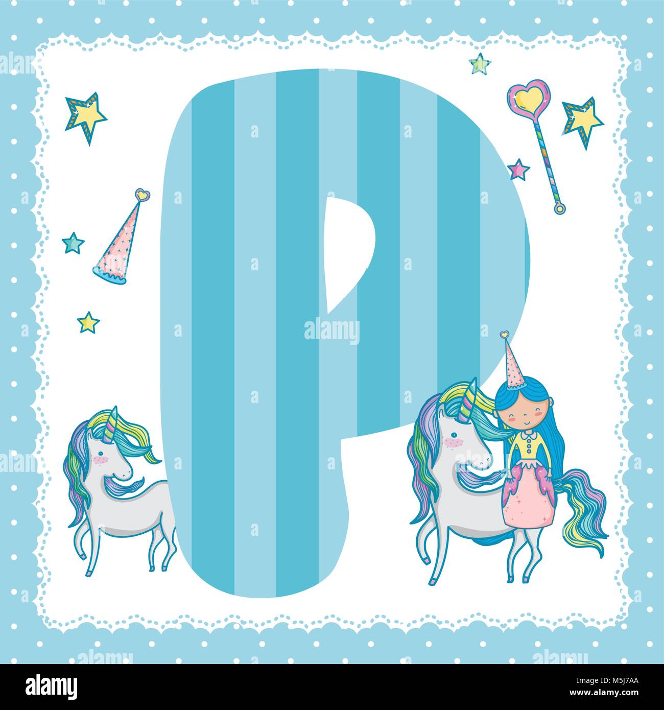 P Alphabet Letter For Kids Stock Vector Image Art Alamy