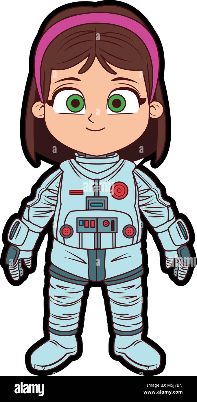 Astronaut girl cartoon Stock Vector Image & Art - Alamy