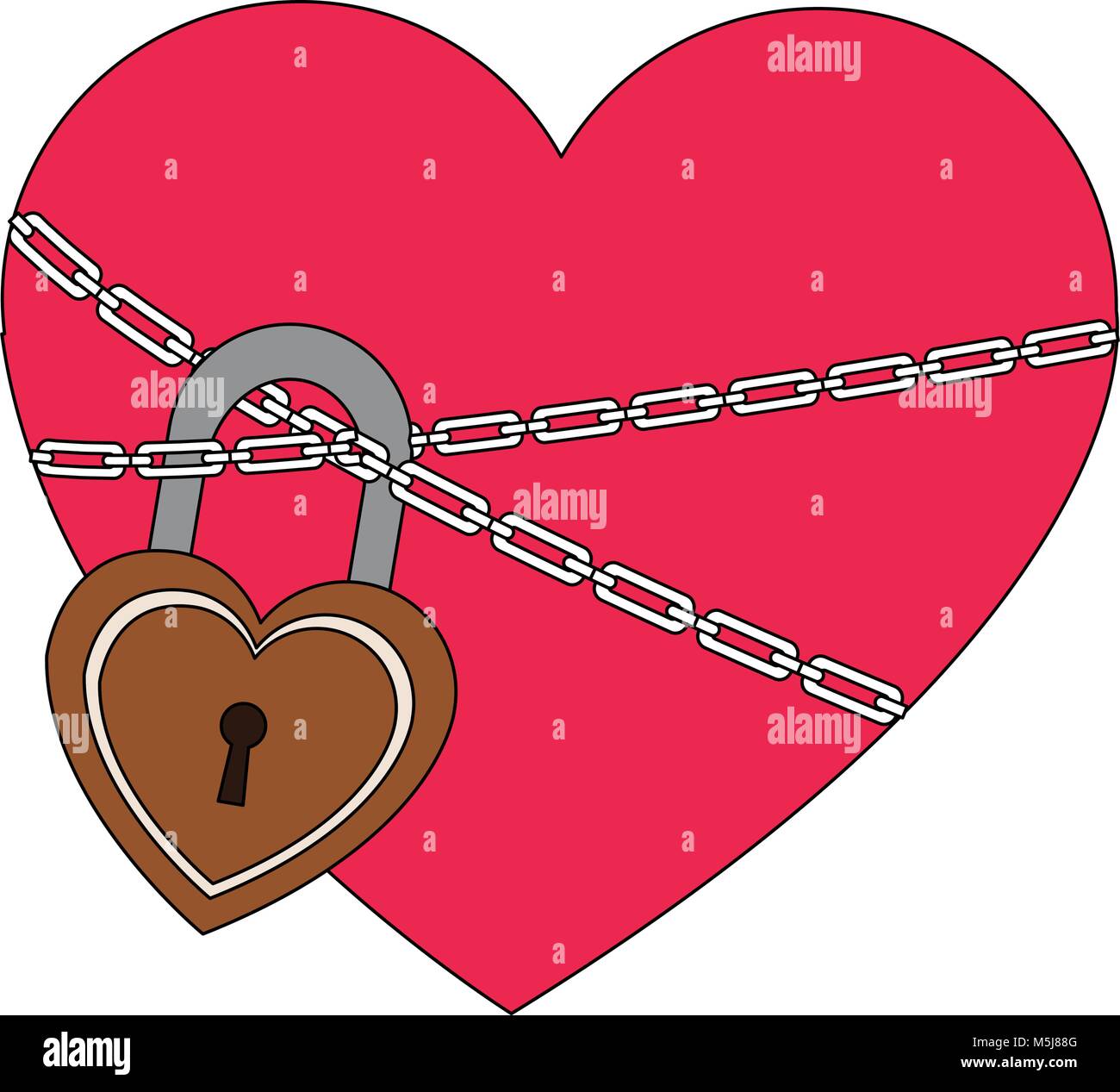 Heart locked with chains and padlock Stock Vector Image & Art - Alamy