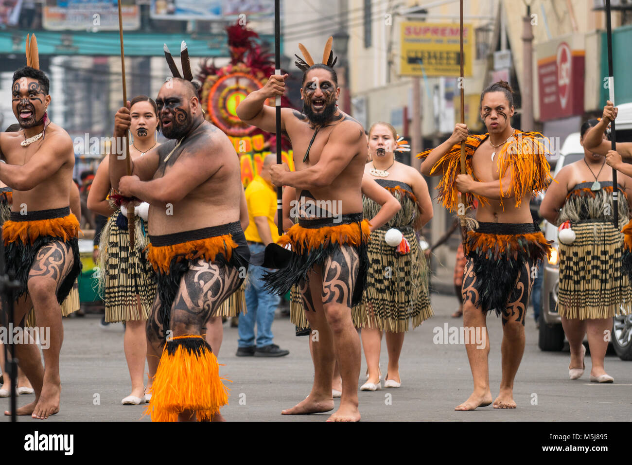 Kasadyahan is part of the Dinagyang Festival held annually in Iloilo,Philippines.This particular event celebrates the cultural aspects of the region.H Stock Photo