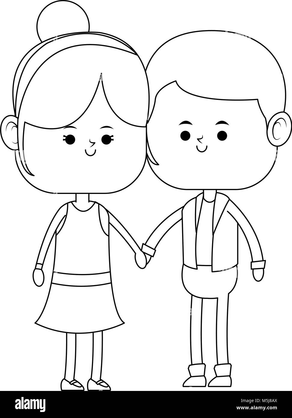 Cute Couple Cartoon Stock Vector Image Art Alamy