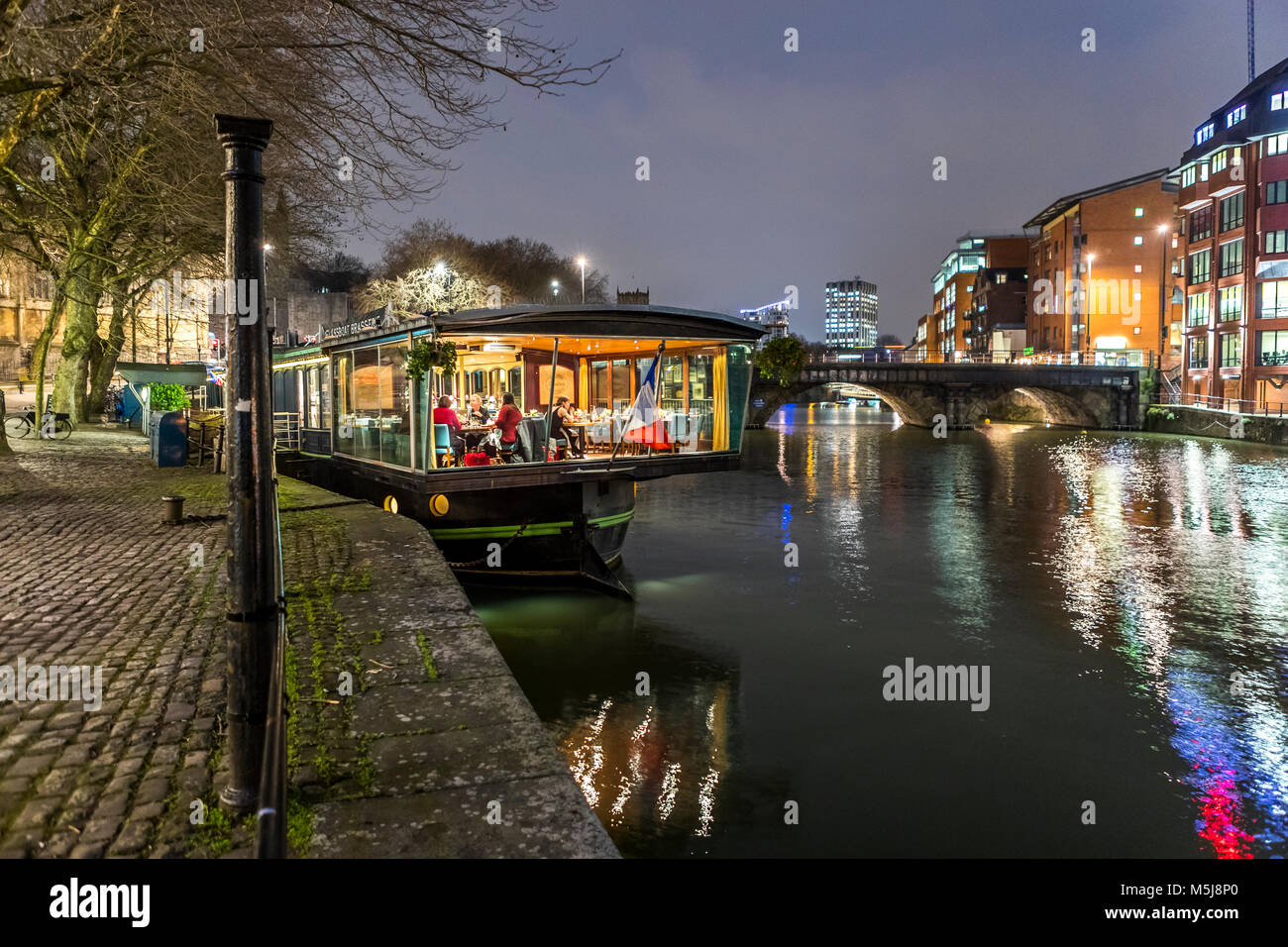 The Glassboat French restaurant, Welsh Back, Bristol UK Stock Photo
