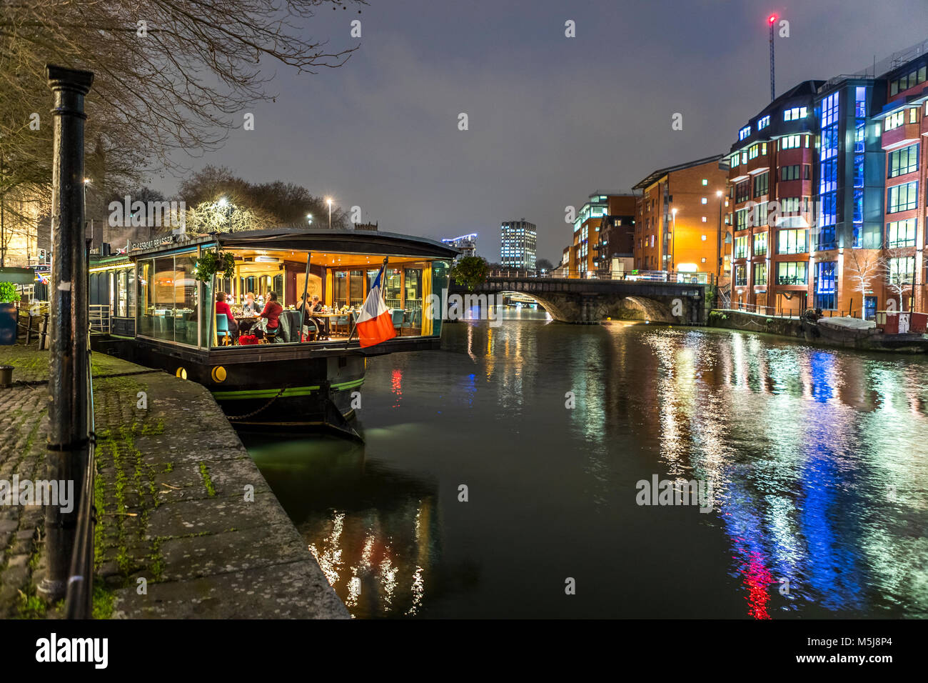 The Glassboat French restaurant, Welsh Back, Bristol UK Stock Photo