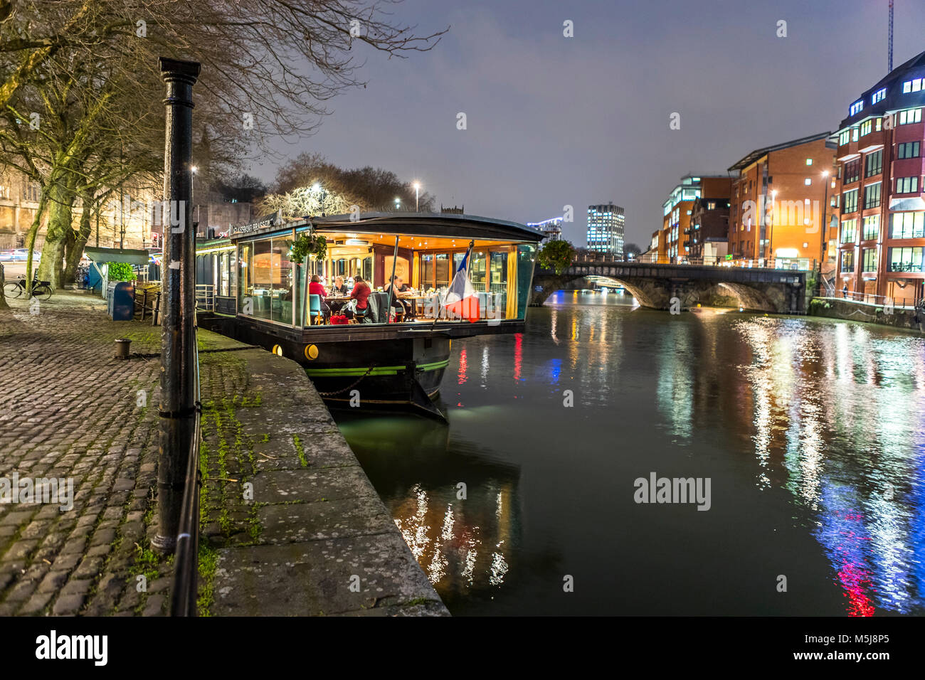 The Glassboat French restaurant, Welsh Back, Bristol UK Stock Photo