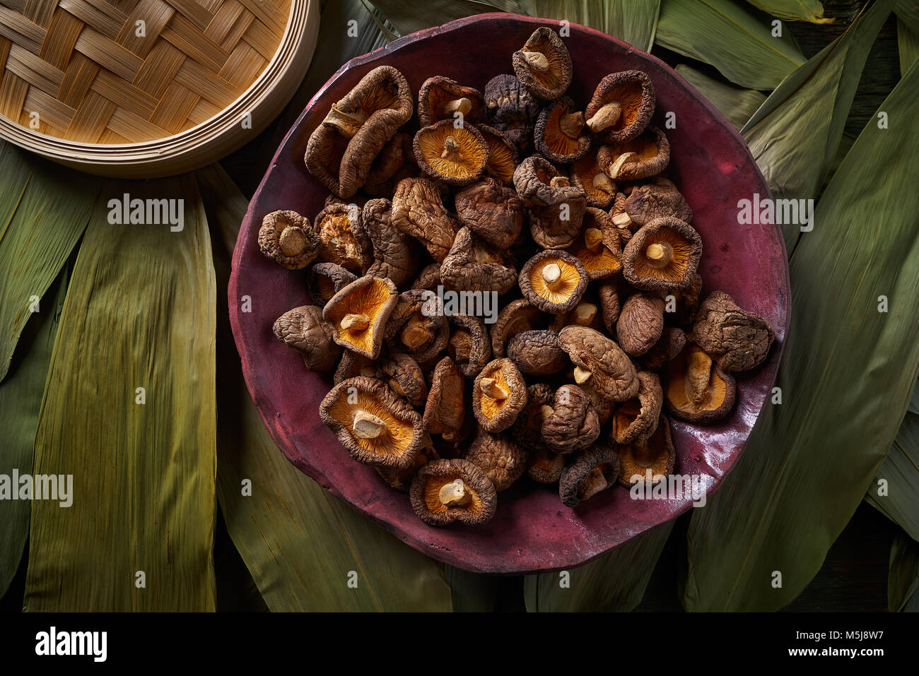 Dried Shiitake mushrooms edible for Asian cuisine food Stock Photo - Alamy