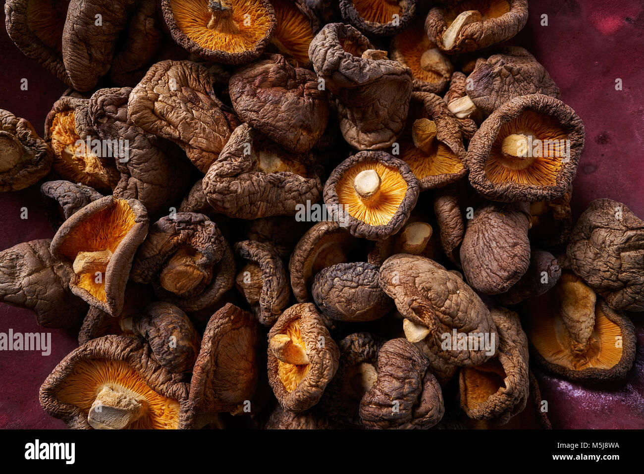 Dried Shiitake mushrooms edible for Asian cuisine food Stock Photo Alamy