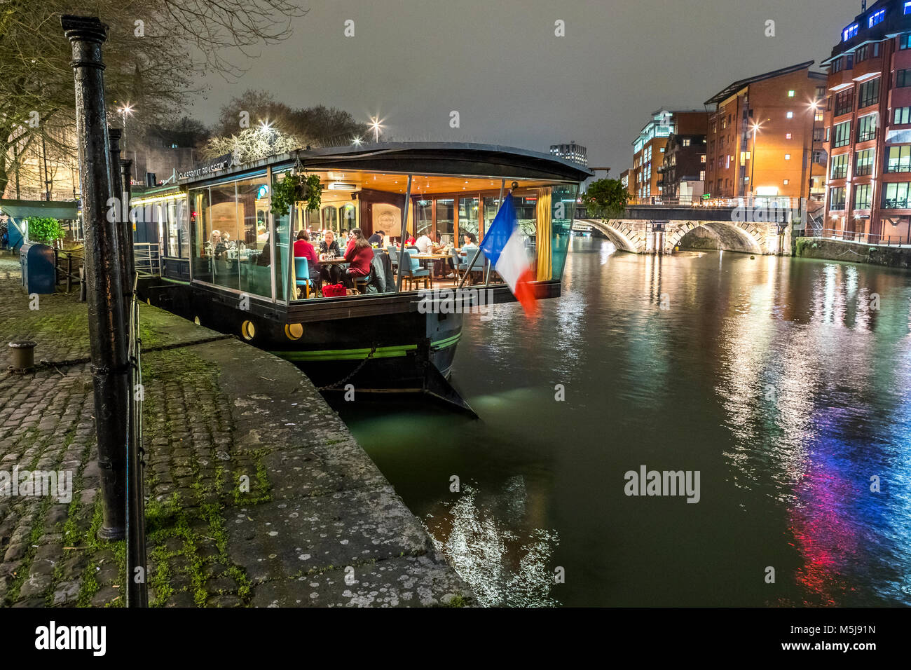 The Glassboat French restaurant, Welsh Back, Bristol UK Stock Photo