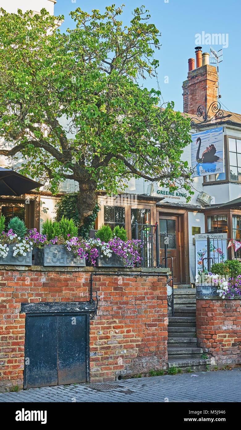 The Black Swan or Dirty Duck is a famous pub in Stratford upon Avon, Warwickshire Stock Photo