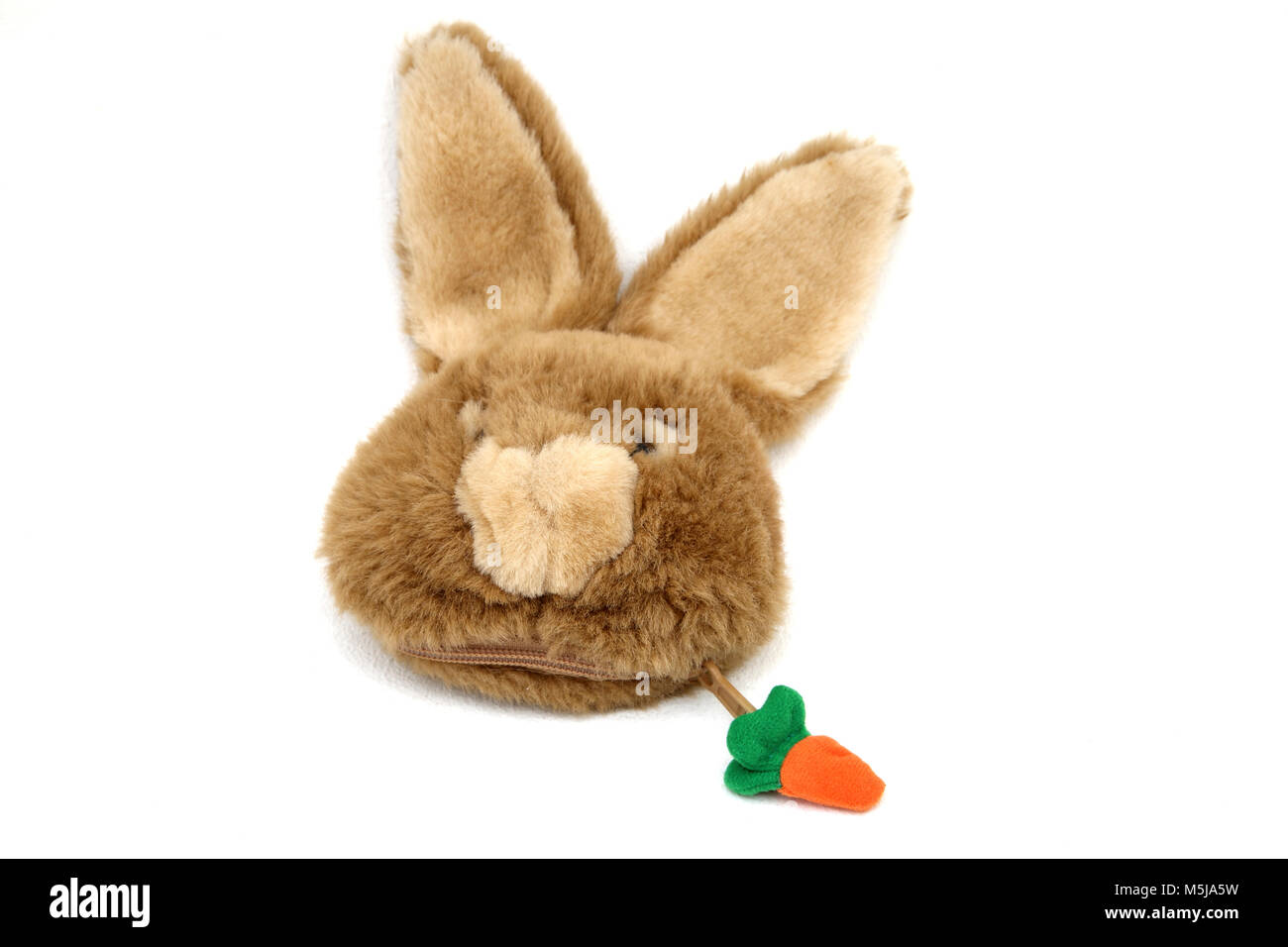 Rabbit Purse with Carrot on Zip Stock Photo