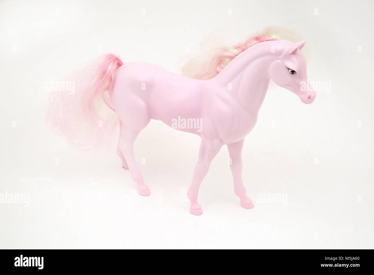 Pink Barbie's Horse Mattel Toy Stock Photo - Alamy