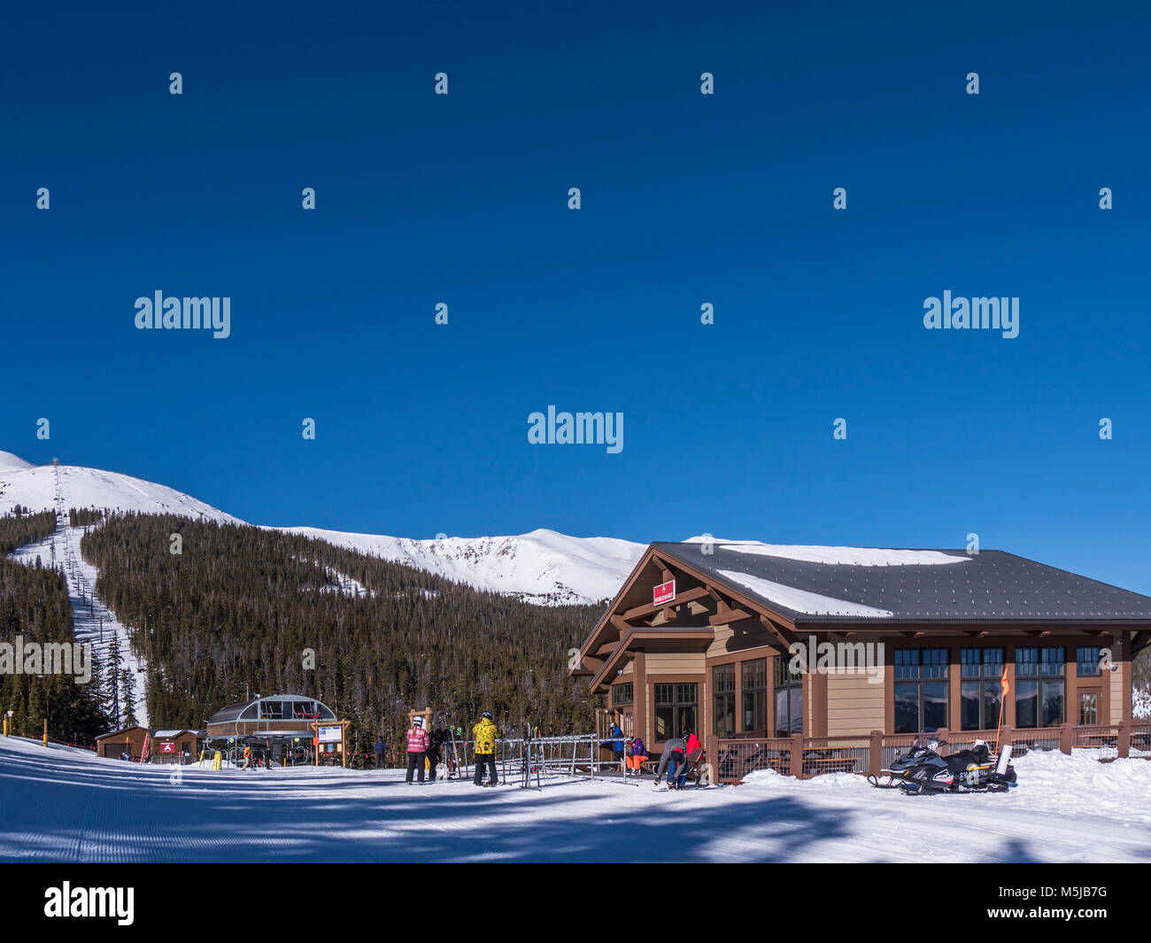 Horizon Hut at the base of Peak 6, Breckenridge Ski Resort, Breckenridge, Colorado. Stock Photo