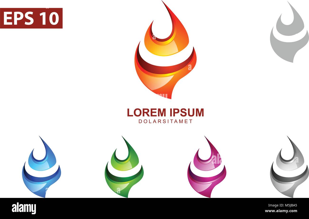 3D Fire Flame Vector Logo Design Stock Vector Image & Art - Alamy