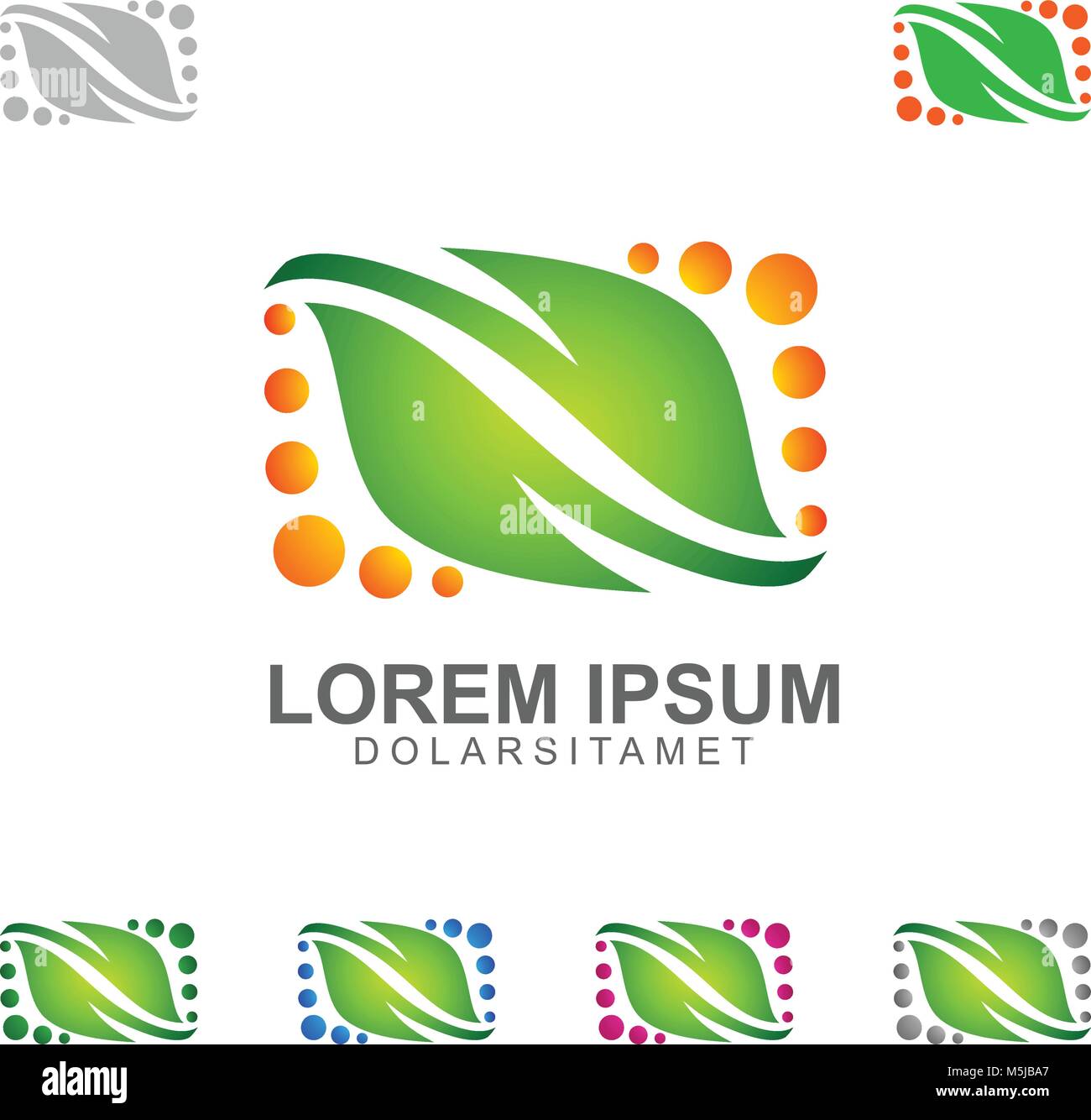 Natural Green Tree Logo with Ecology Leaf Template Stock Vector Image ...