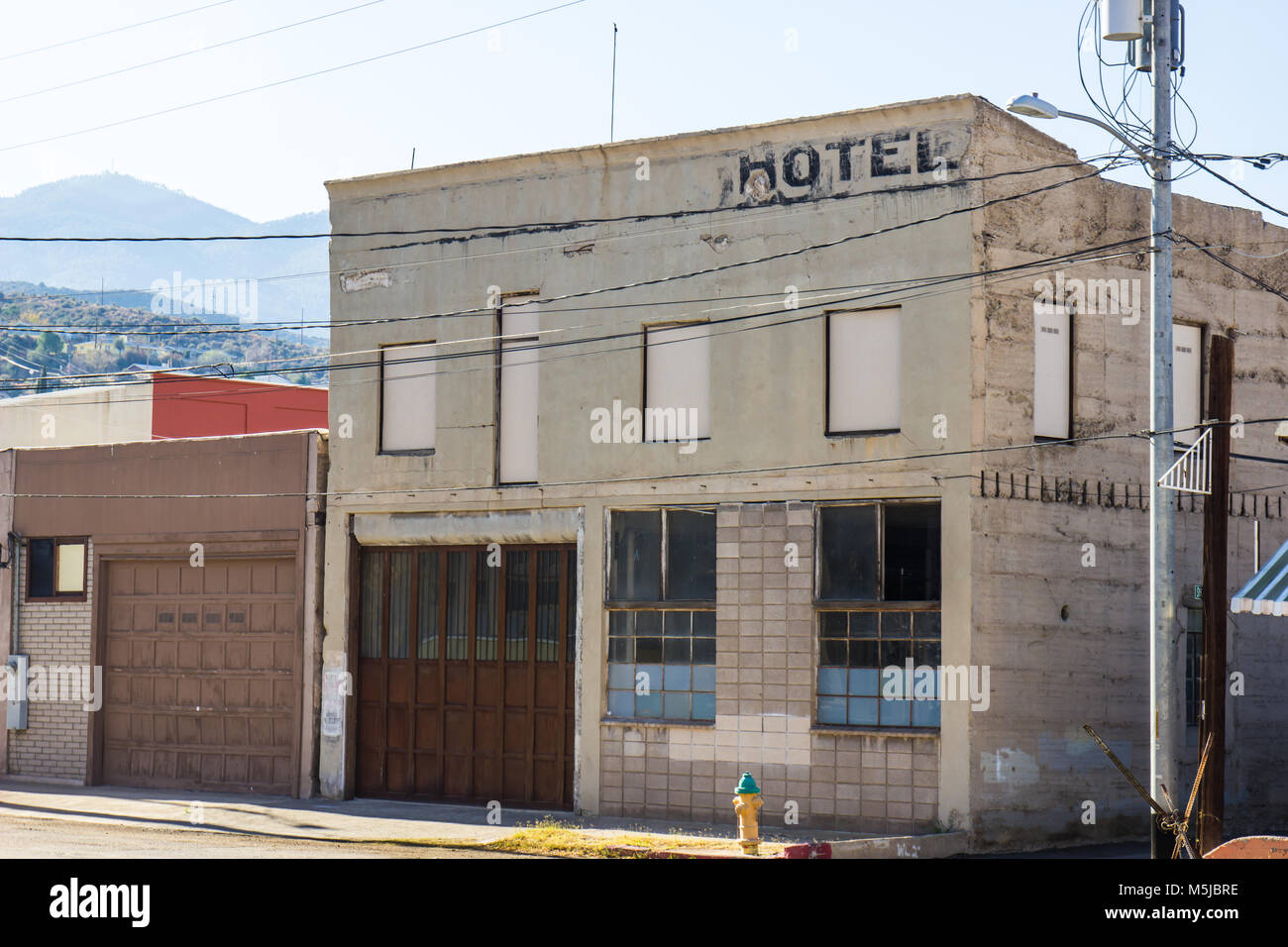 Abandoned Two Story Building With Boarded Up Windows Stock Photo Alamy