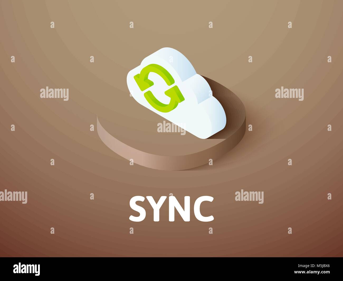 Sync isometric icon, isolated on color background Stock Vector