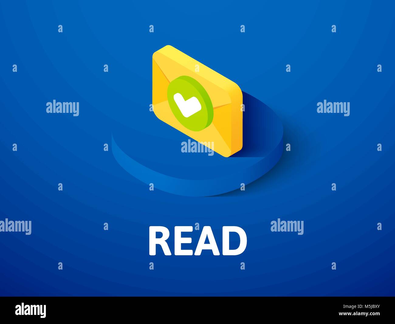 Read isometric icon, isolated on color background Stock Vector