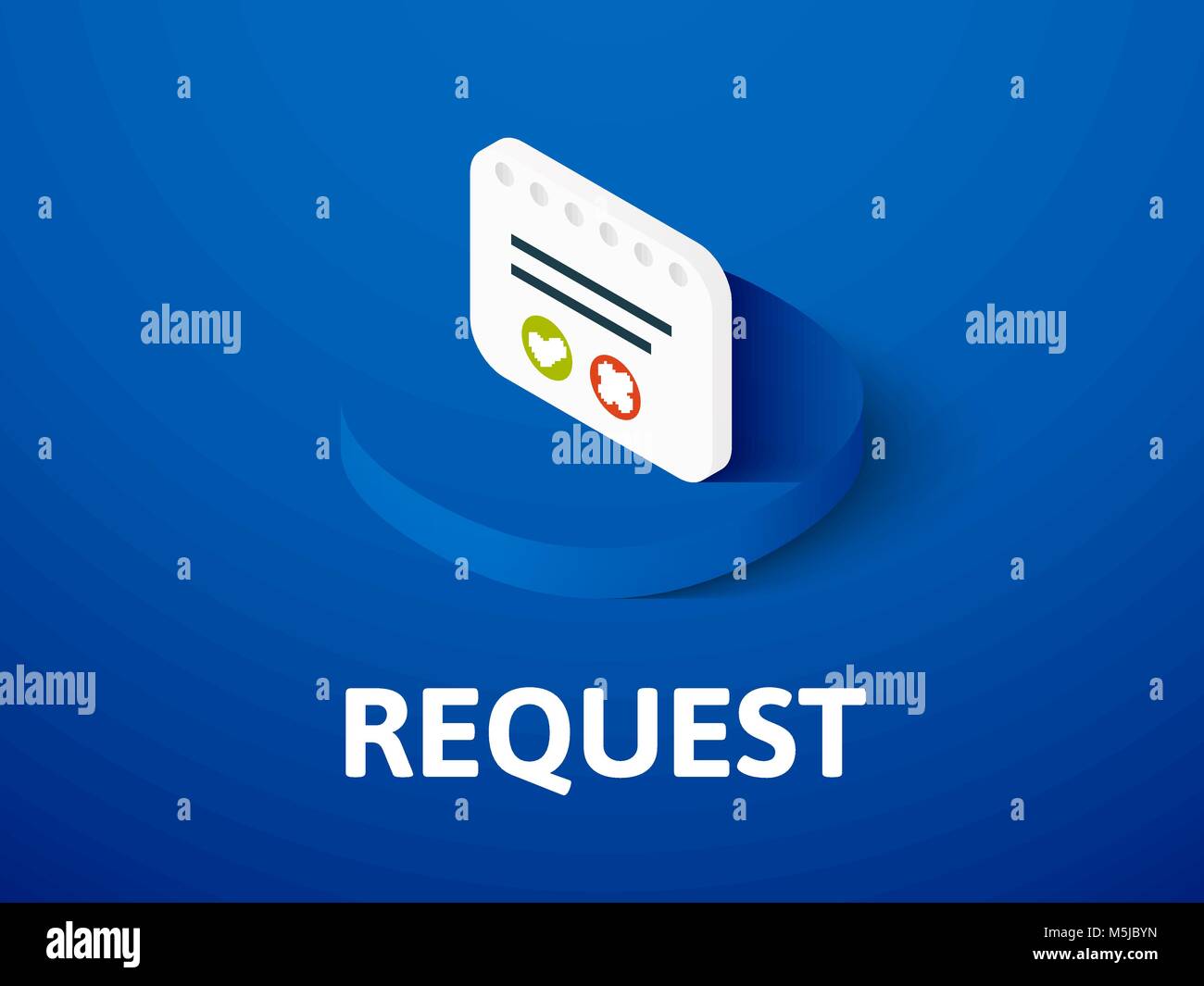 Request isometric icon, isolated on color background Stock Vector Image ...