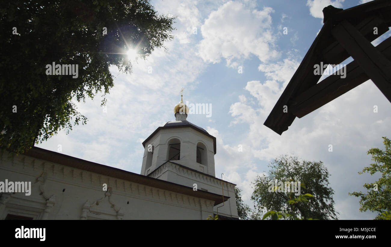 Wooden orthodox Cross and dome of church - slider shot Stock Photo - Alamy