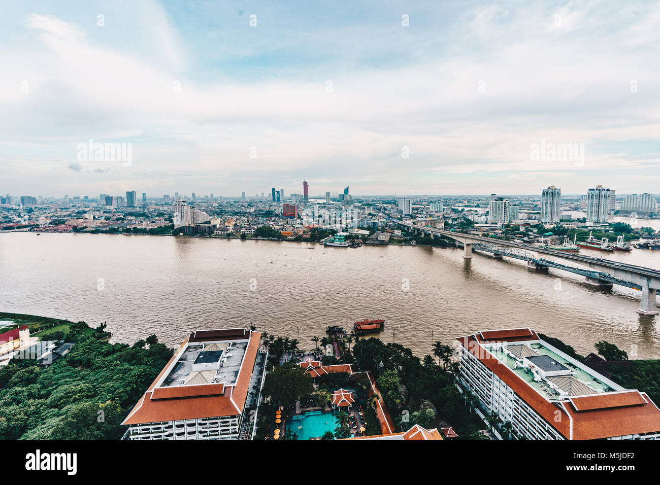 Bangkok city skyline as seen from above aerial view photography in ...