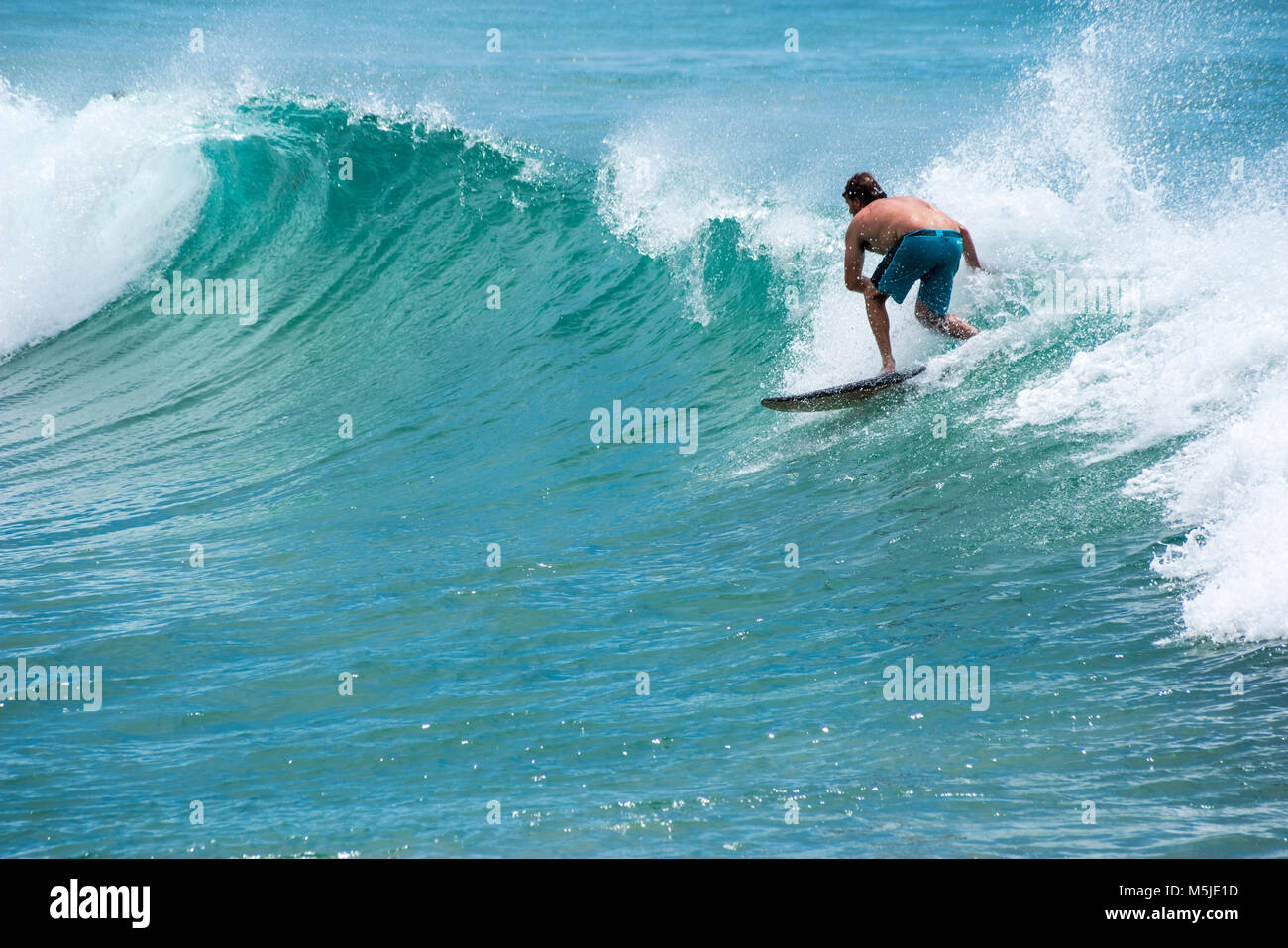 Surfing at Manly Beach on a summer day, Sydney, Australia Stock Photo