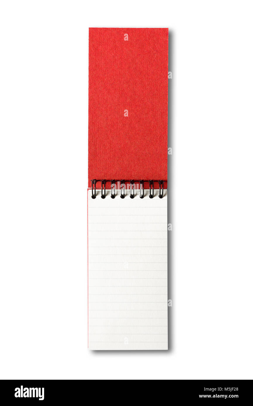 Blank open spiral notebook mockup isolated on white Stock Photo - Alamy