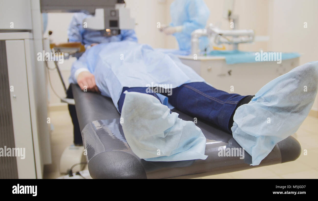 Ophthalmology operation surgery wthout anesthesia laser vision