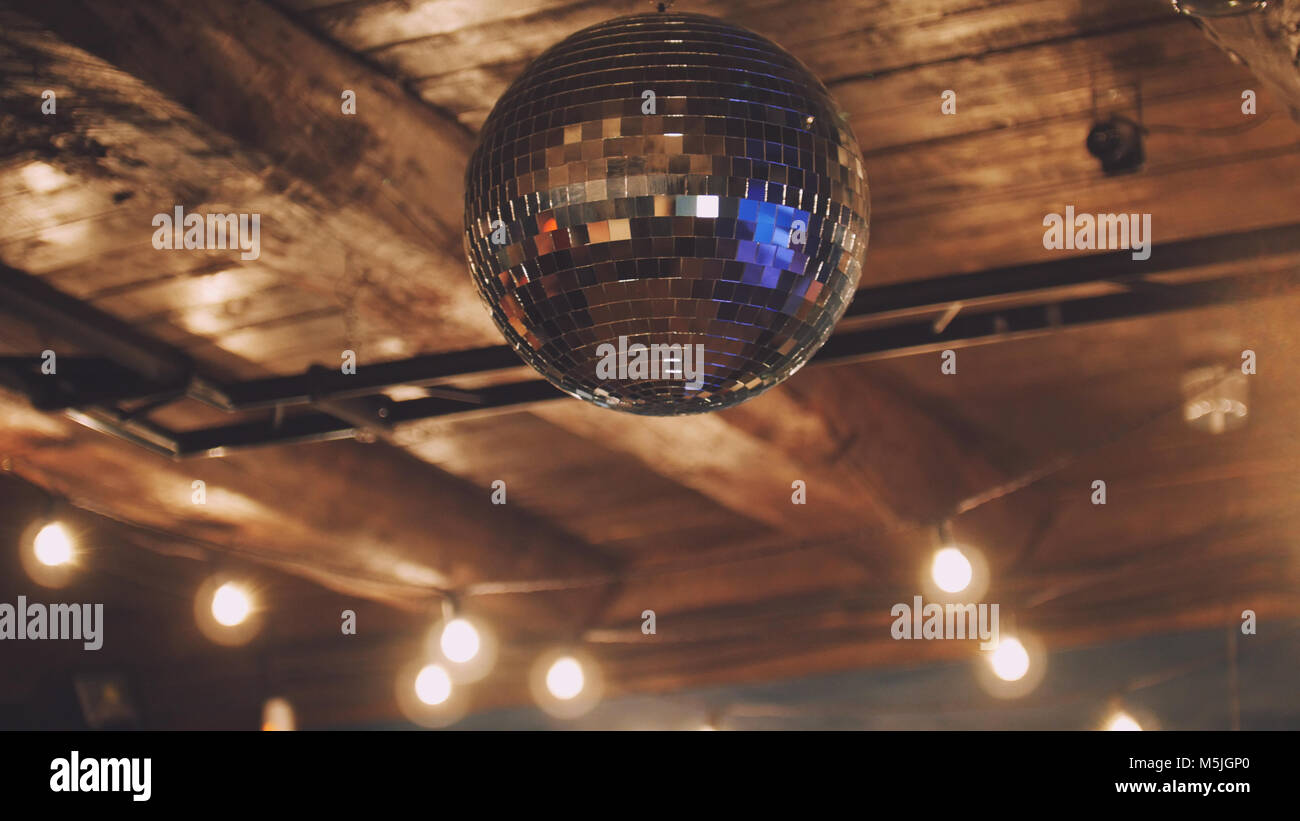 Night Club Disco Ball At Ceiling Stock Photo 175585256 Alamy