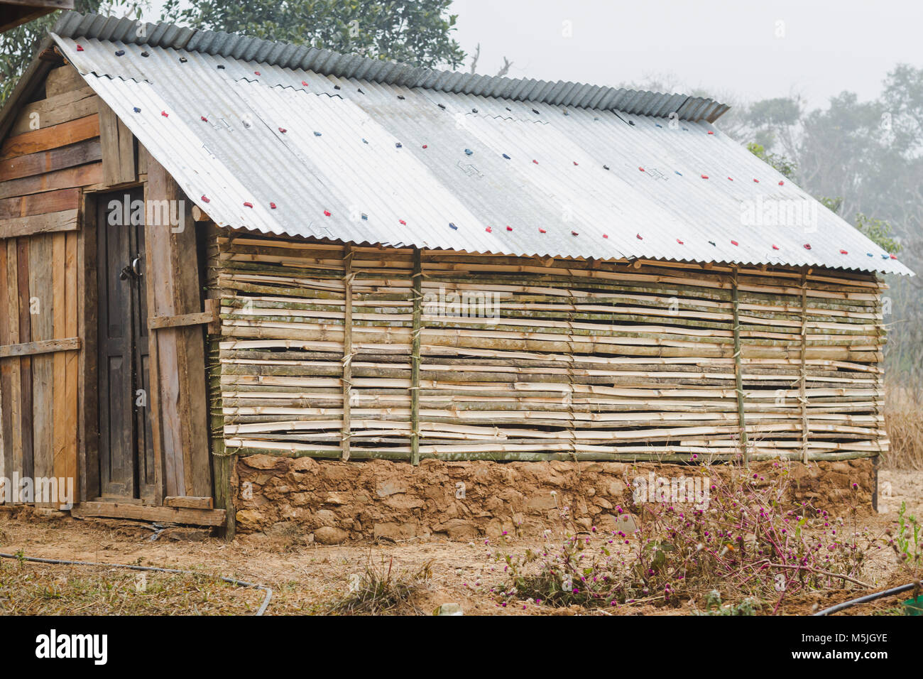 Earthquake resistant handmade Nepali House made of Bamboo,Stones,Wooden