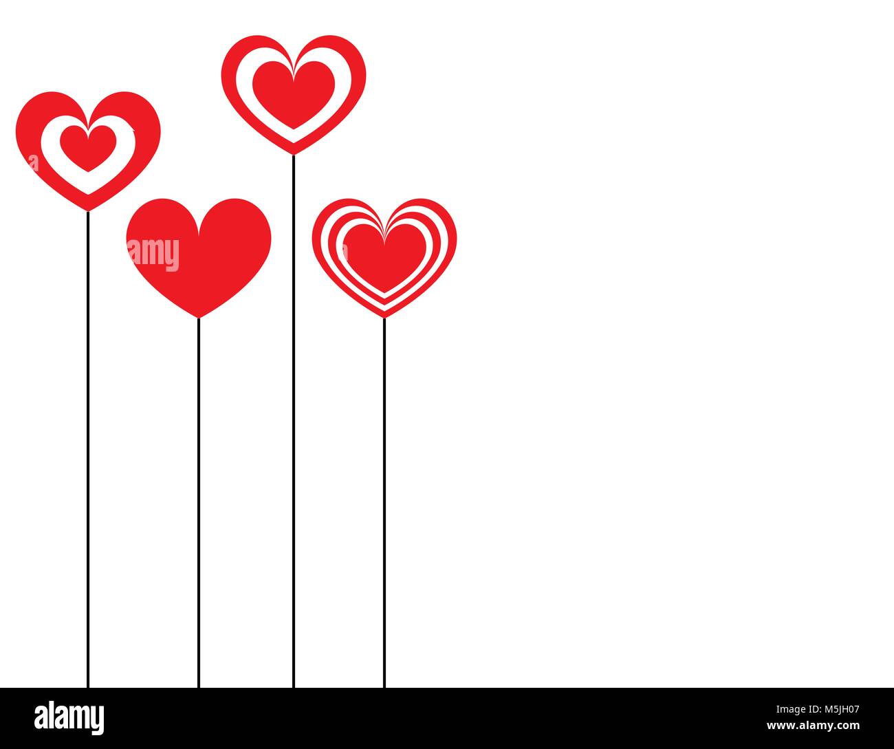 valentines day card with red hearts vector Stock Vector Image & Art - Alamy