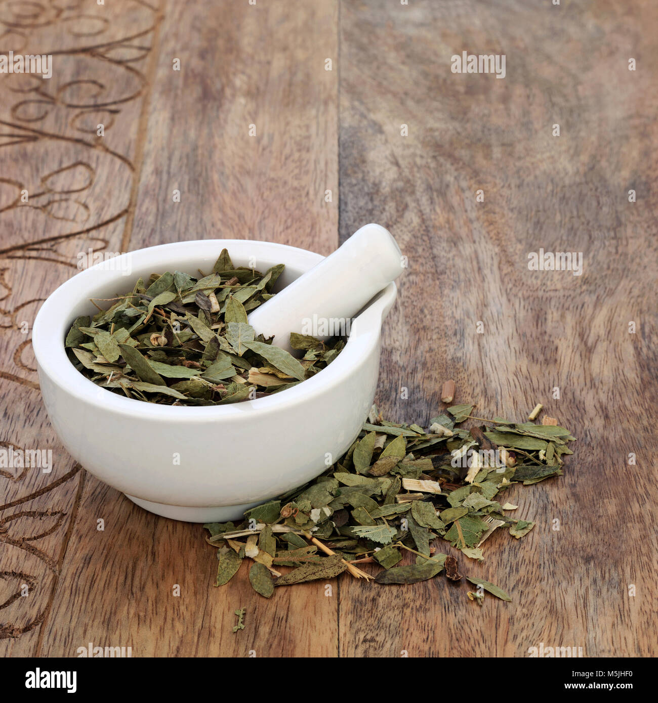 Laxative and constipation herb mixture used in alternative herbal