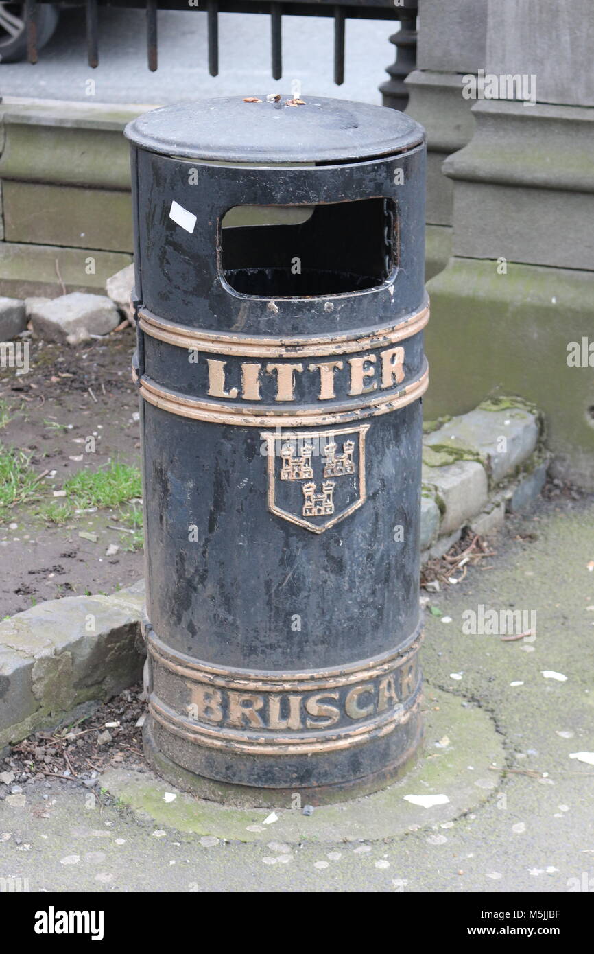 Litter container in the streets of Dublin Ireland Stock Photo Alamy