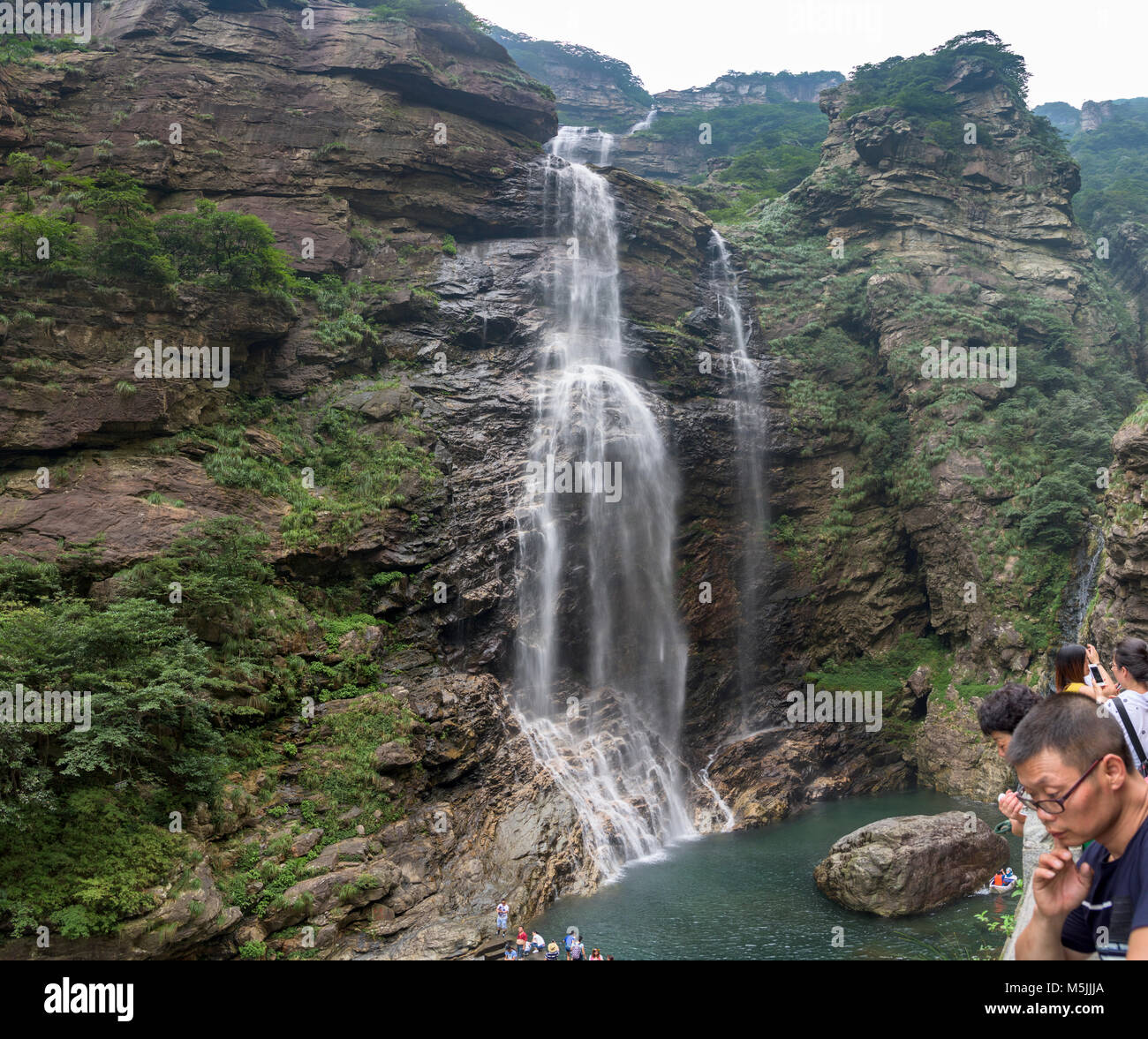 The Three-Steps Waterfall of Lu Shan. It's one of the three different waterfalls in the area. Stock Photo