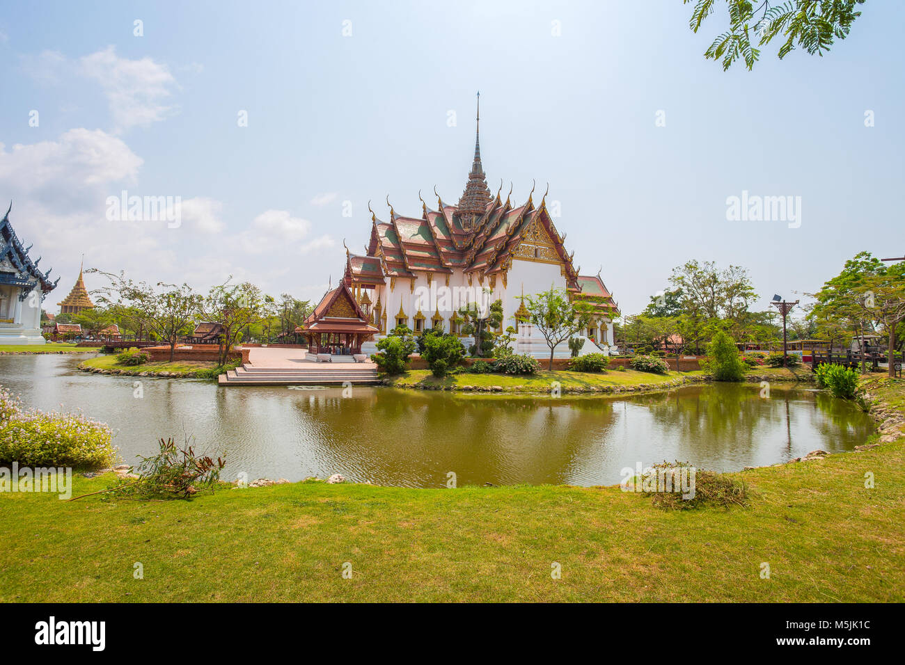 SAMUT PRAKAN, THAILAND, MARCH, 6, 2017 - Dusit Maha Prasat Palace (The Grand Palace)  in Ancient City Park, Muang Boran, Samut Prakan province, Thaila Stock Photo
