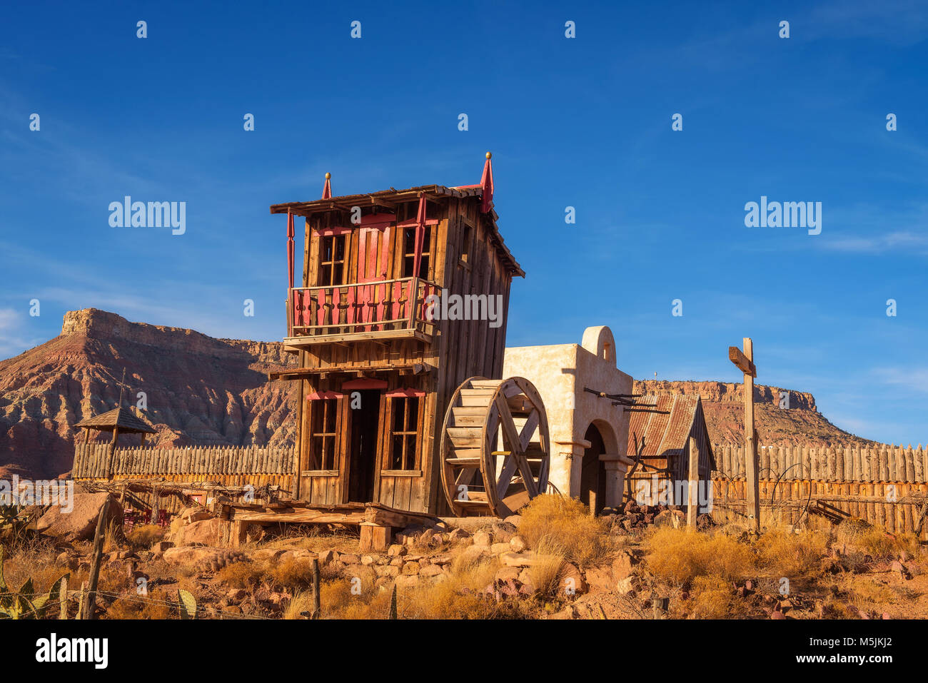 Fort Zion known also as the Virgin Trading Post Stock Photo