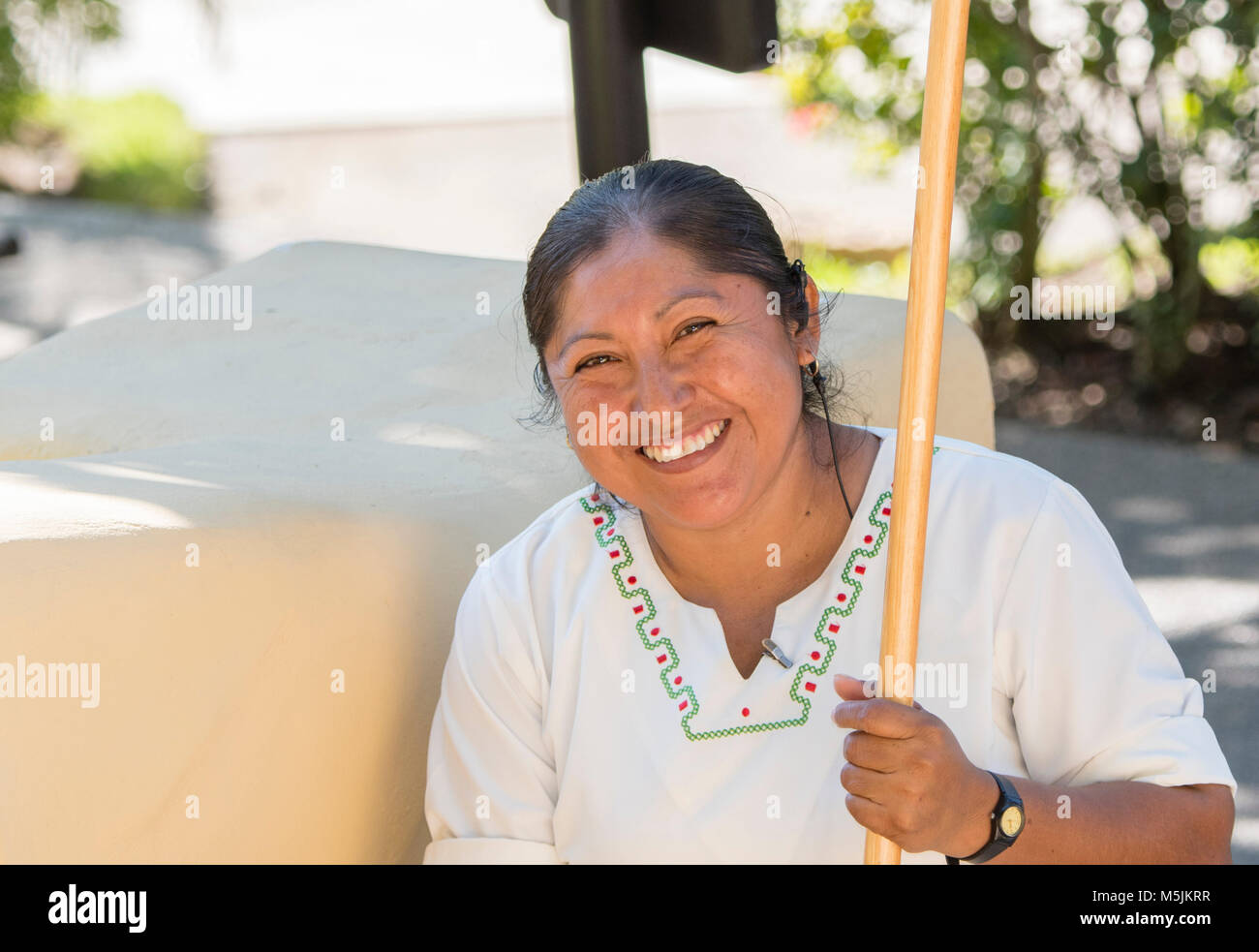 Smiling, Beautiful, Mexican Woman Housekeeper at a Resort in Mexico
