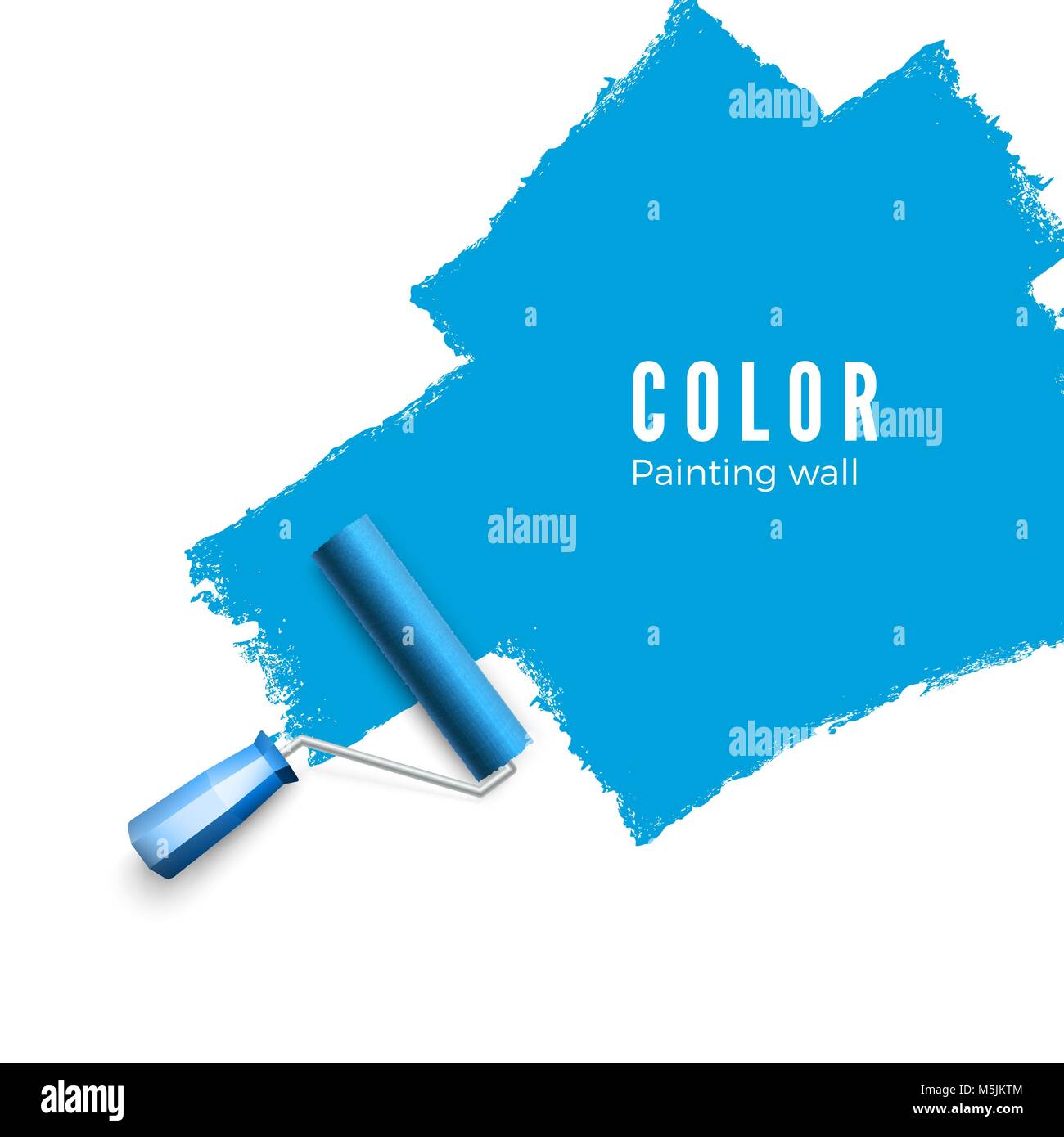 Paint roller brush. Color paint texture when painting with a roller