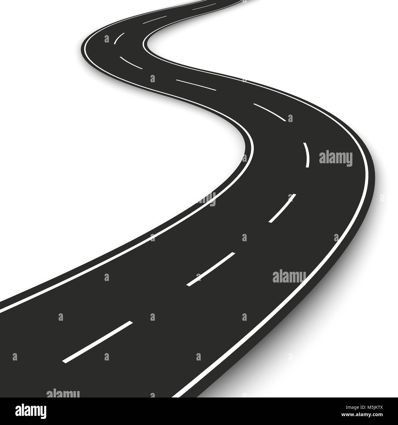 Wavy road strip. Highway strip template design for infographic and banner. Vector illustration Stock Vector
