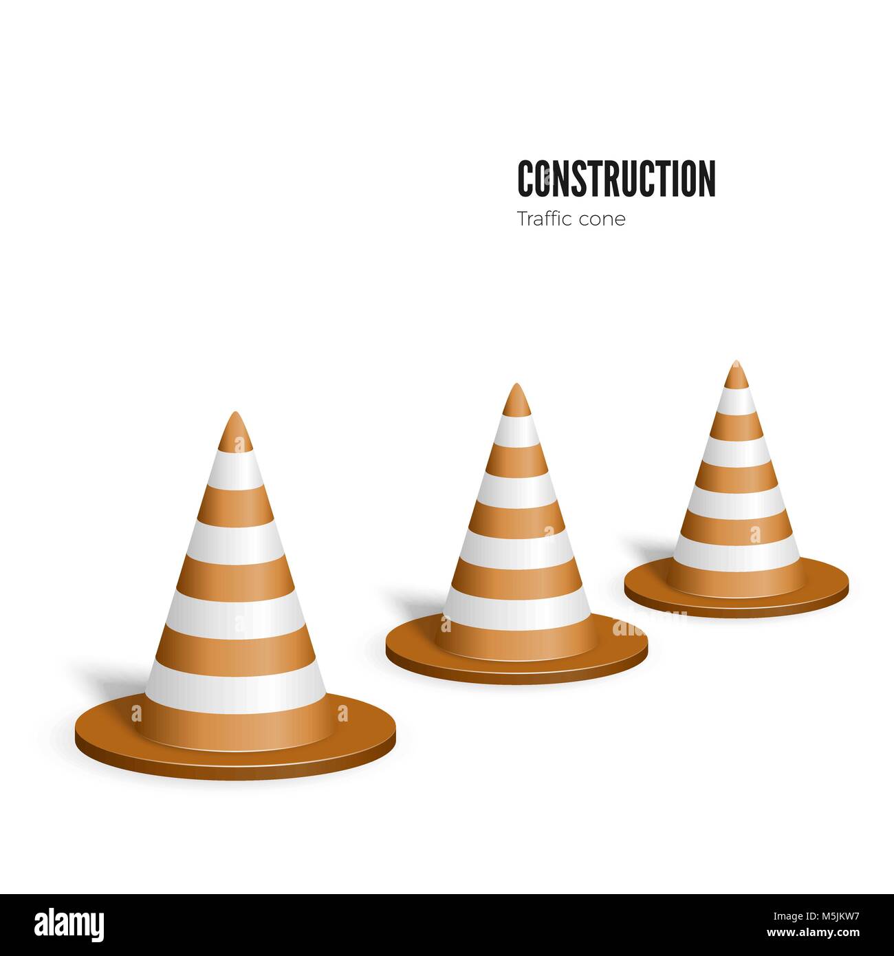 Traffic cone. Construction concept. Vector illustration isolated on white background Stock Vector