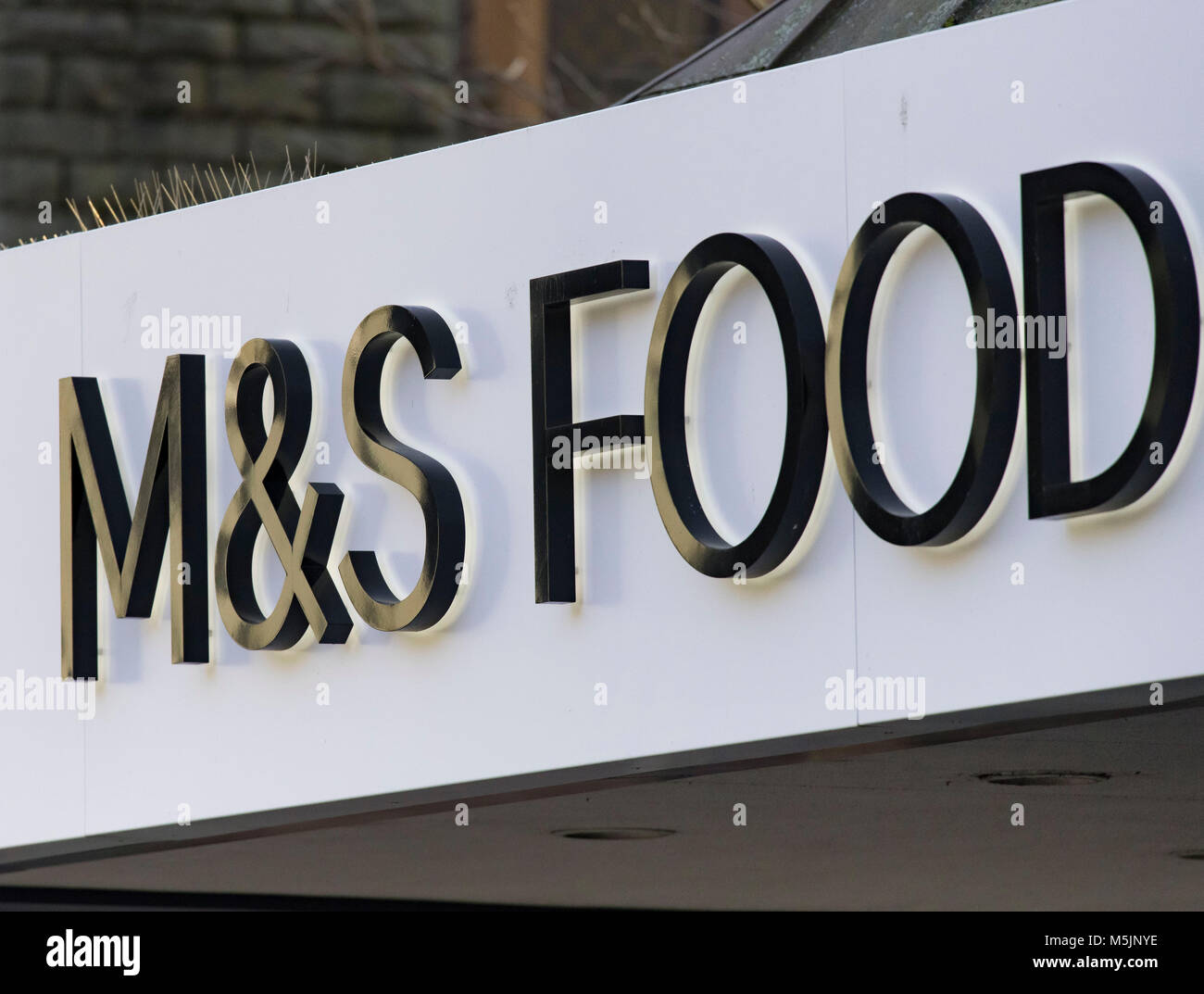 marks and spencers m&s store sign logo Stock Photo Alamy