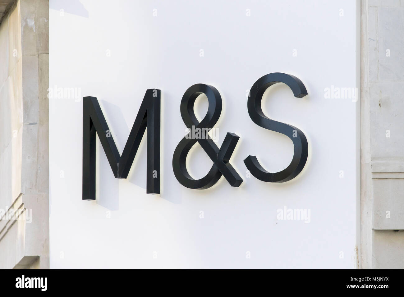 marks and spencers m&s store sign logo Stock Photo Alamy