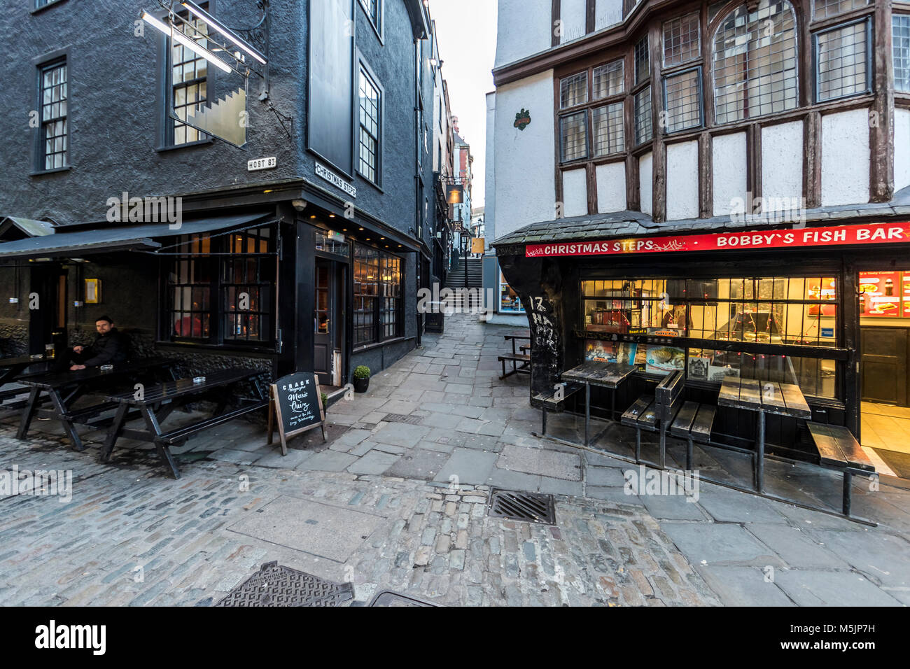 Christmas Steps an old part of the city of Bristol Stock Photo Alamy