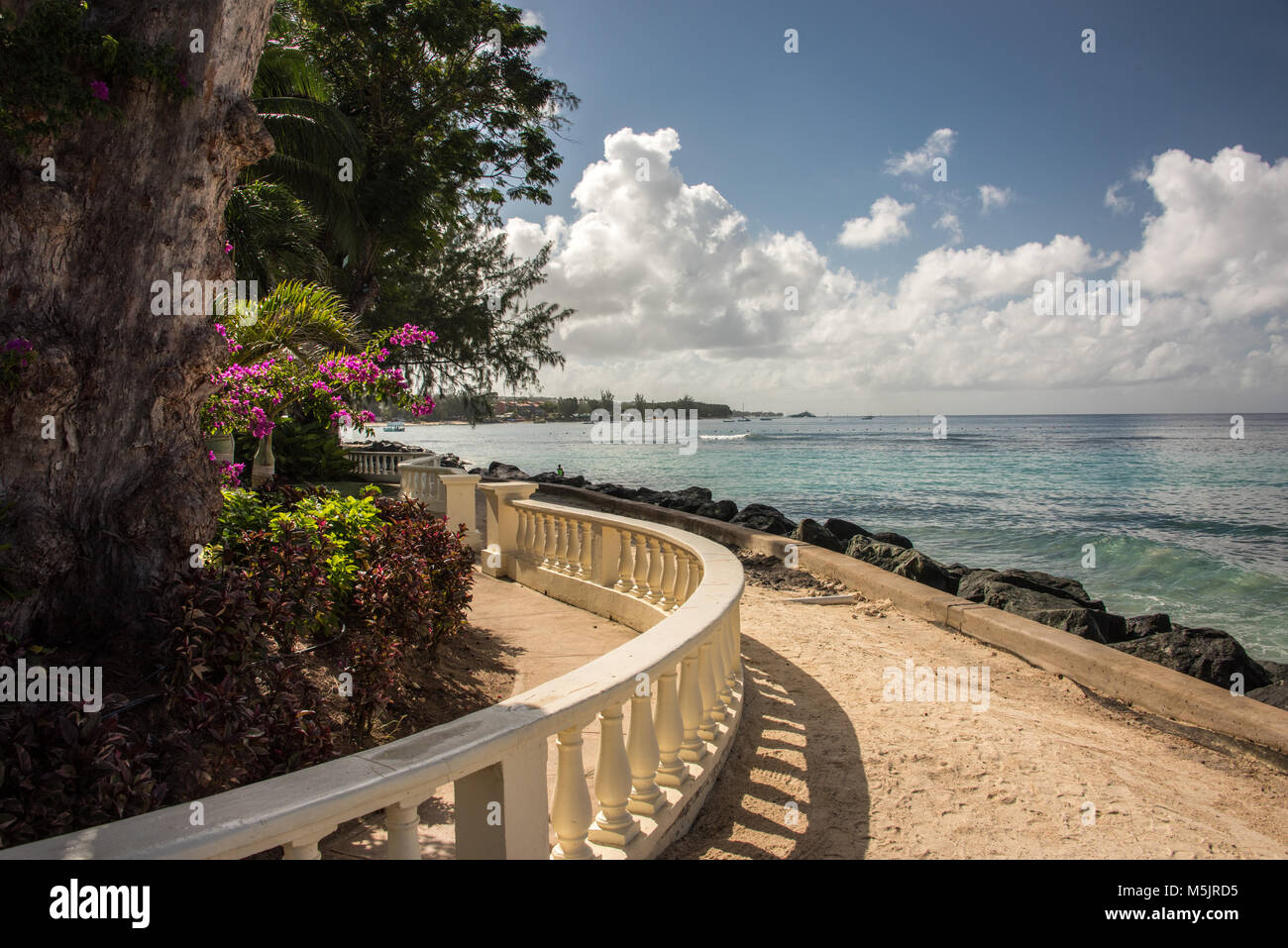 View along West Coast, Barbados, Caribbean Stock Photo