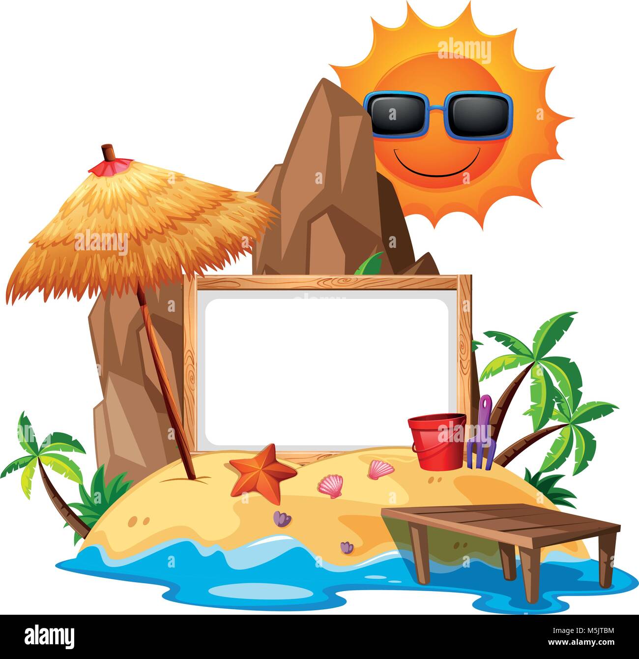 Border template with summer theme illustration Stock Vector Image & Art ...