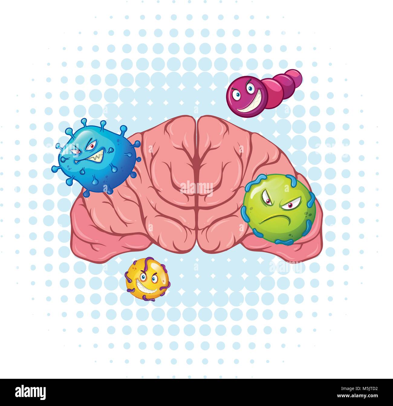 Virus and human brain illustration Stock Vector Image & Art - Alamy