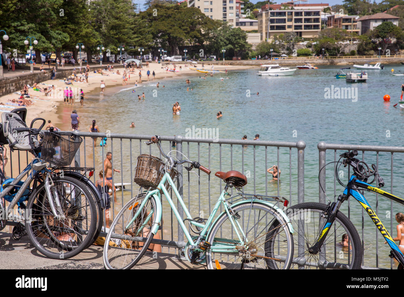 Manly beach wharf side and view of cabbage tree bay,Manly,Sydney