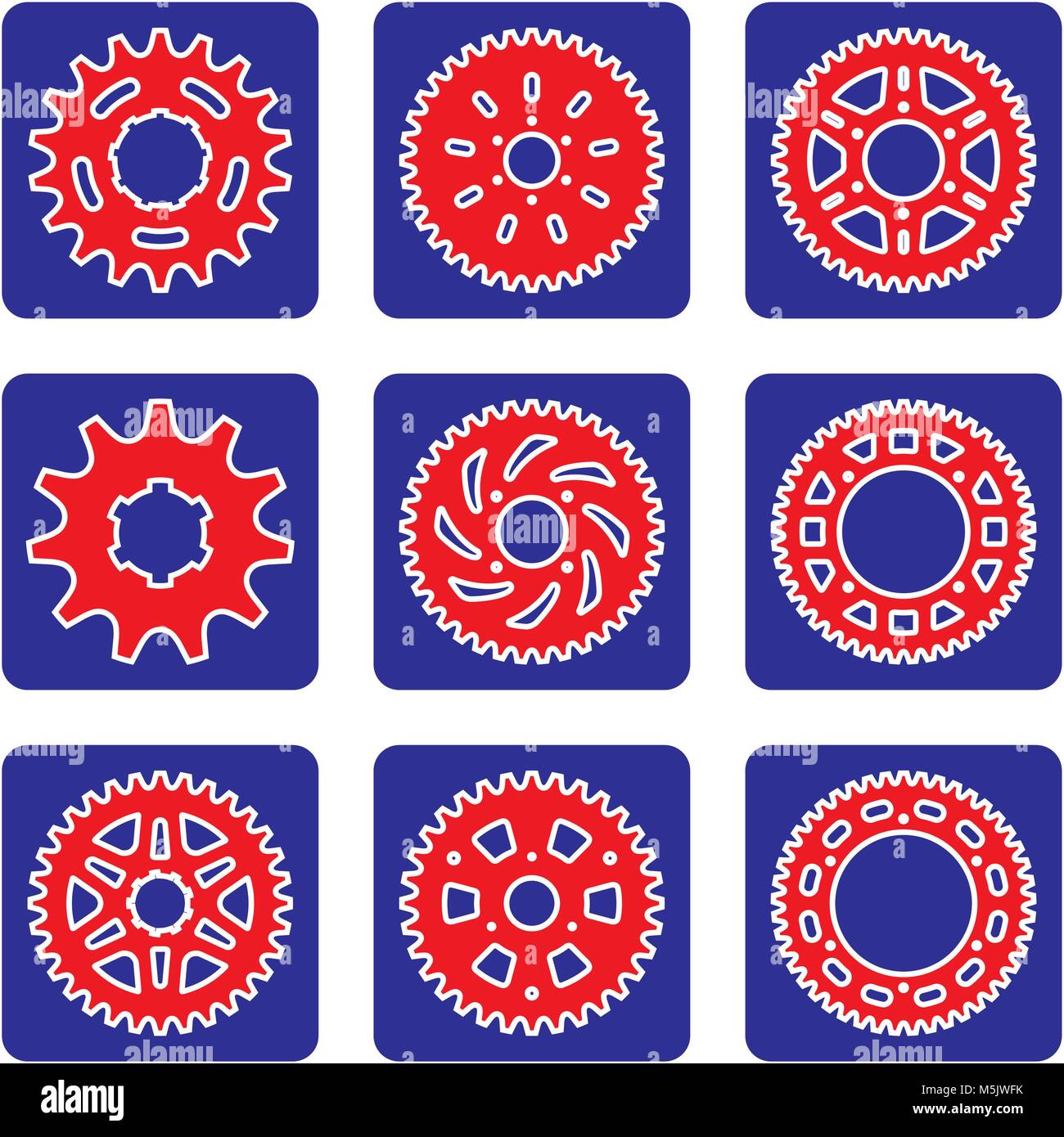 Sprocket vector icon set on blue backgrounds Stock Vector Image & Art Alamy