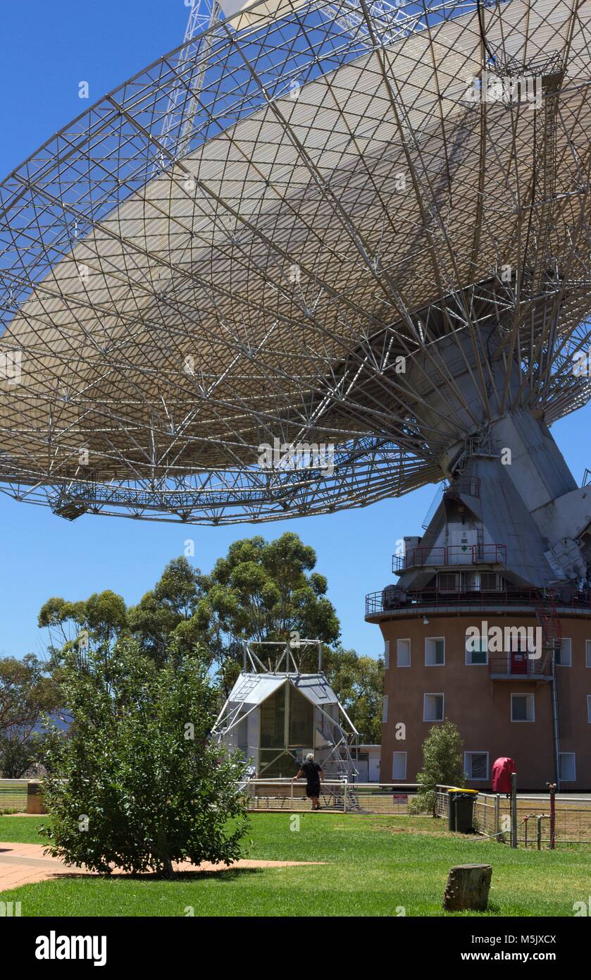 Radio telescope at Parkes, NSW, Australia. Stock Photo